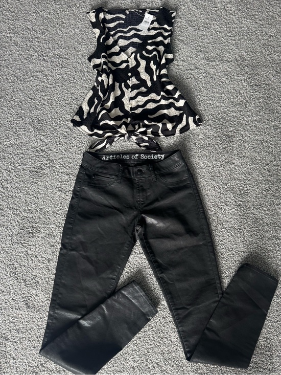 Articles Of Society Denim - Articles Of Society Black Coated Skinny Jeans